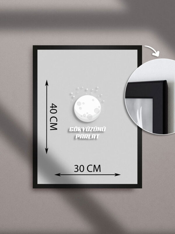 Kişiye özel gökyüzü haritası veya kişiye özel yıldız haritası tablo boyutu