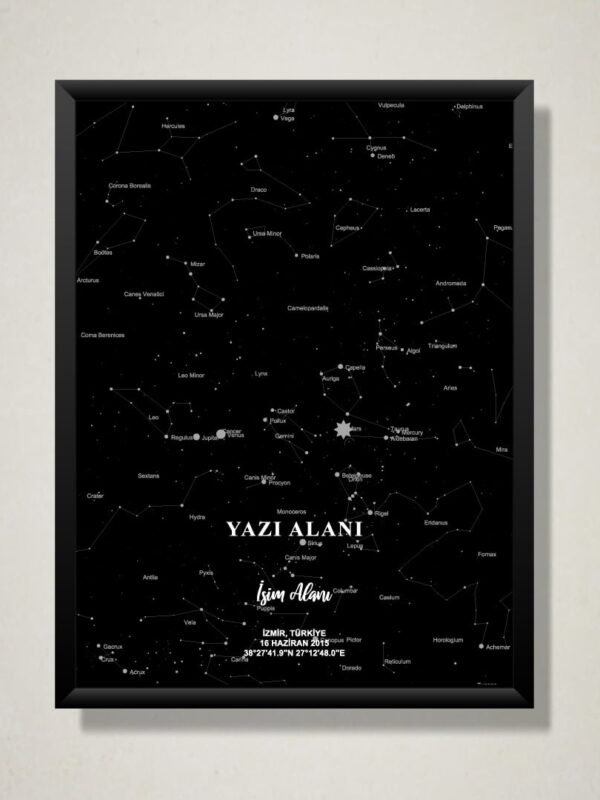 Kişiye özel gökyüzü haritası veya kişiye özel yıldız haritası
